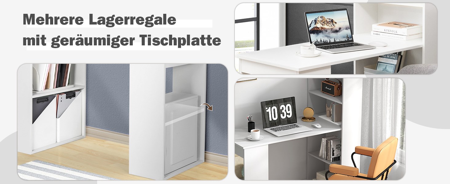 Kombination aus Computertisch und Bücherregal