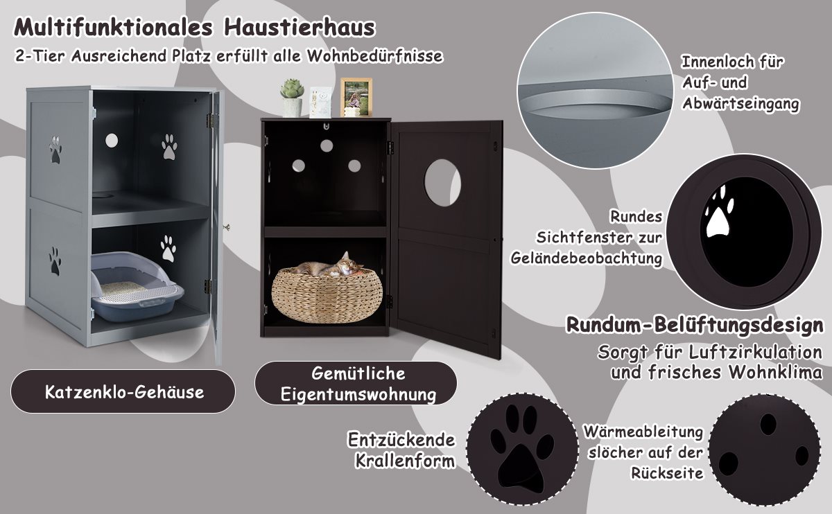 haustierhaus nachttisch mit kippschutz