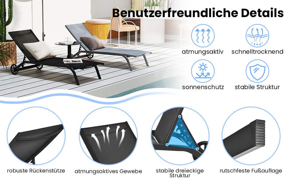 Anpassbarer Liegestuhl