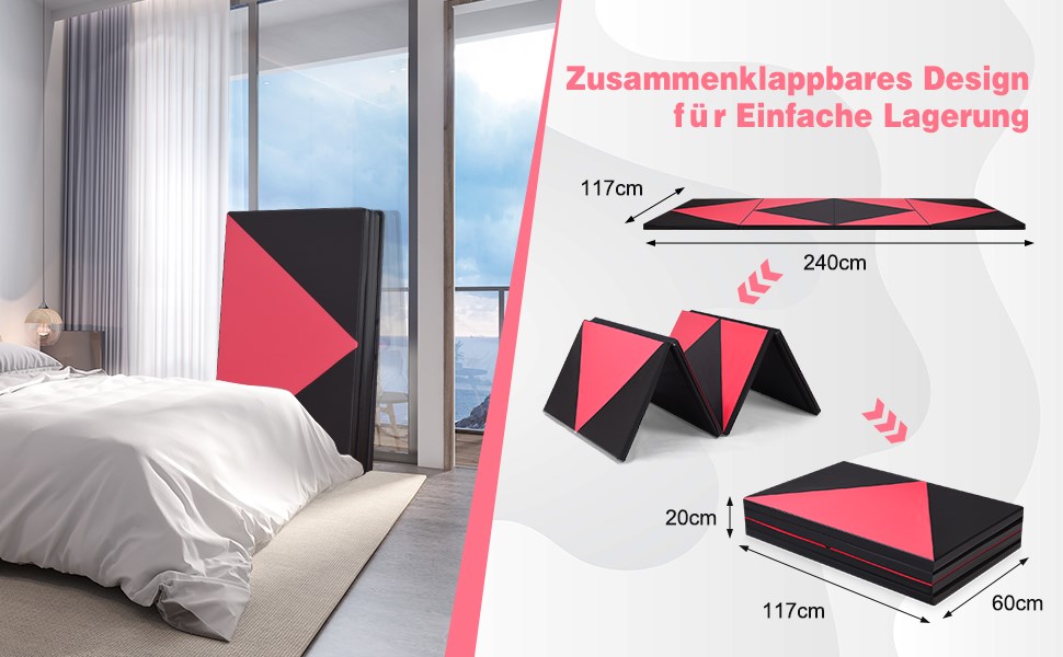 tragbare sportmatte mit klettverschlüssen