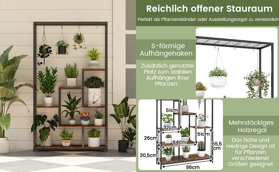 Platzsparende Zimmerpflanzenhalter