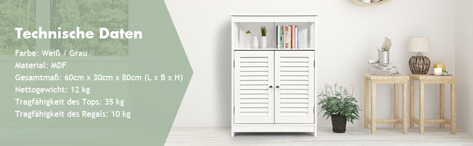 seitenschrank weiß Badschrank