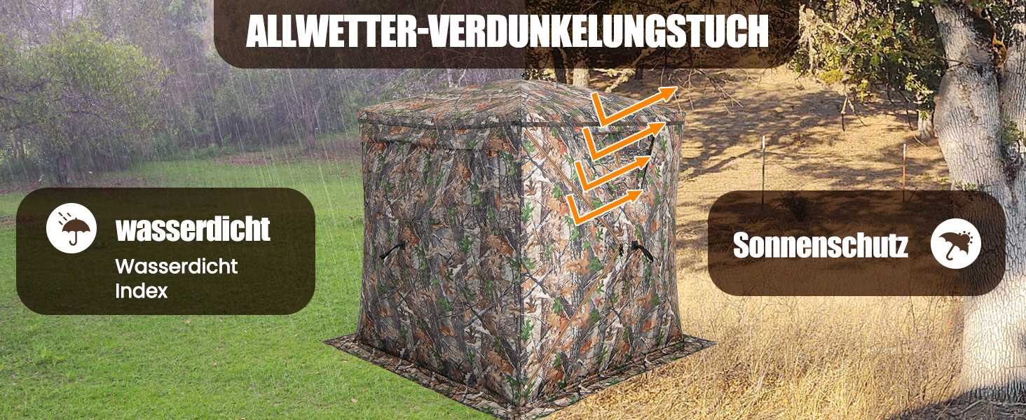 jägerzelt mit 270° sichtschutz