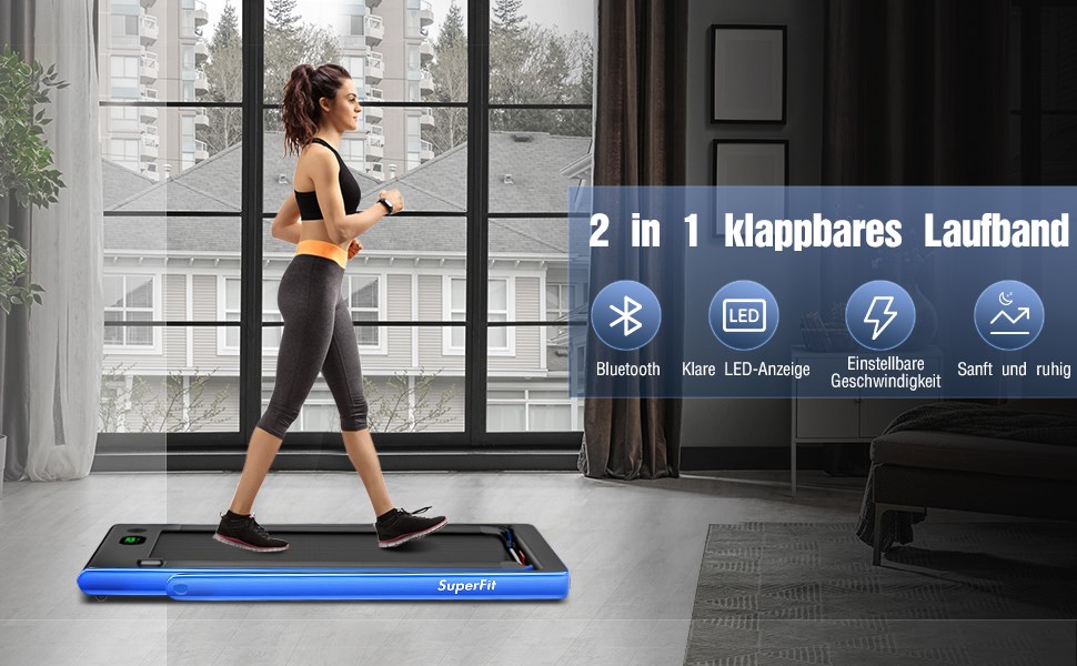 2 in 1 klappbares laufband