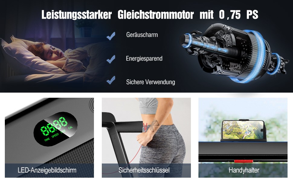leises langsam laufendes laufband