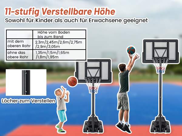 Höhenverstellbarer Ballkorb