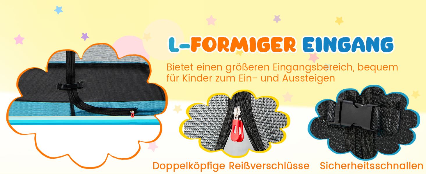 3-in-1 trmpolin mit sicherheitsnetz