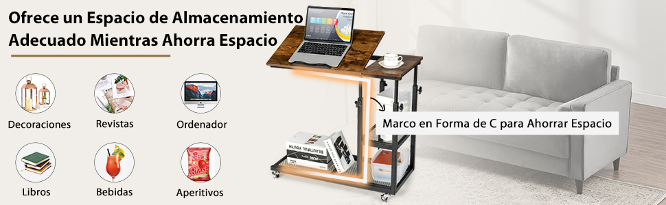 Mesita lateral con ruedas