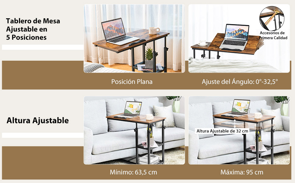 Mesa ajustable para sofá