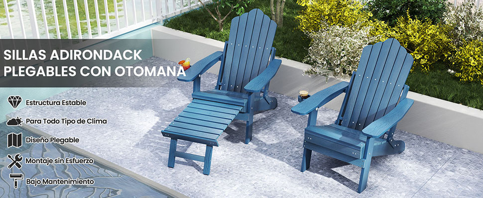 asiento Adirondack para jardín
