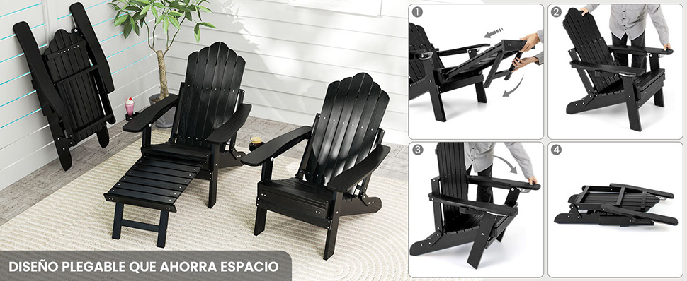 silla tumbona plegable para patio