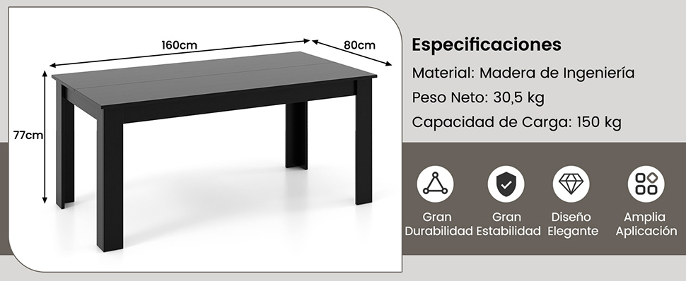 Mesa sólida comedor