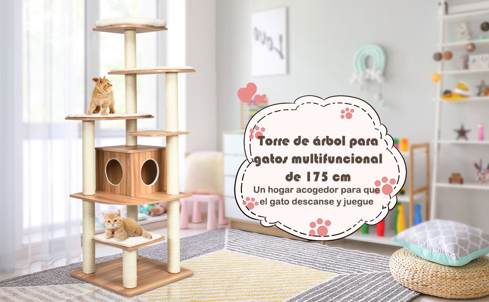 Árbol para gatos con plataformas