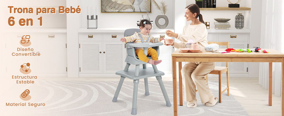 Silla Alta para Bebés 6en1