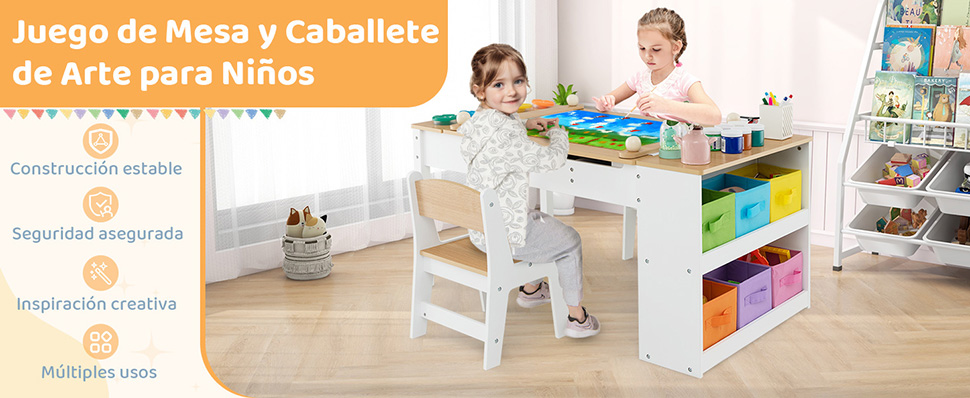 Mesa actividades con almacenamiento juguetes 