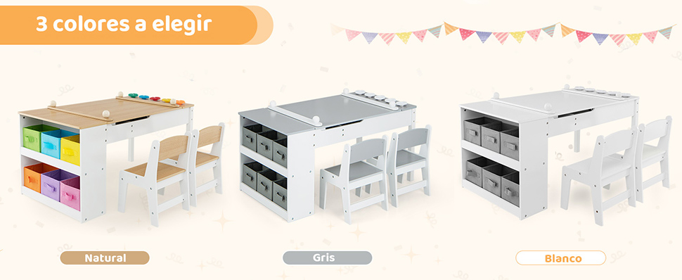 Mesa infantil convertible caballete