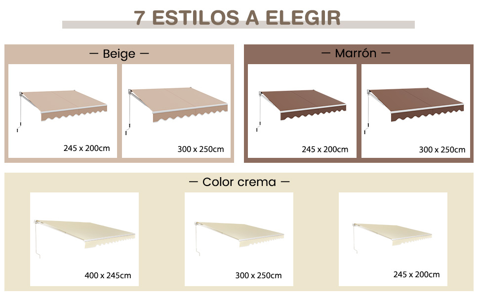 Toldo manual con manivela