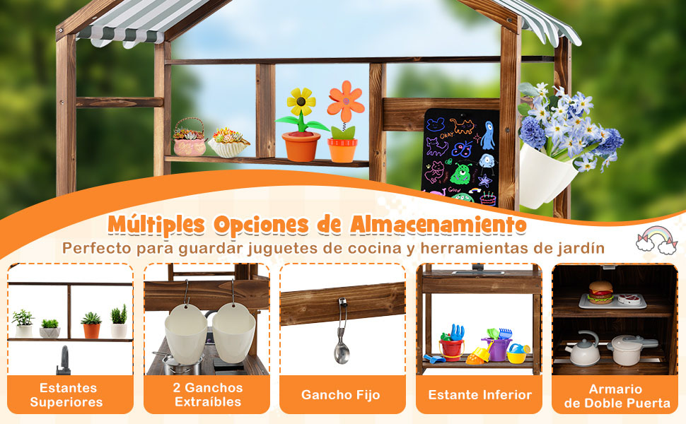 Cocina de juguete con toldo