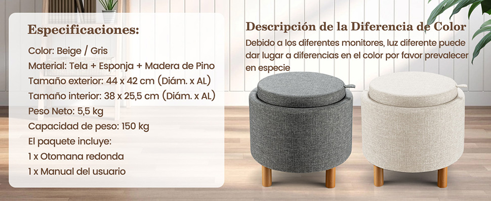 Reposapiés con almacenaje