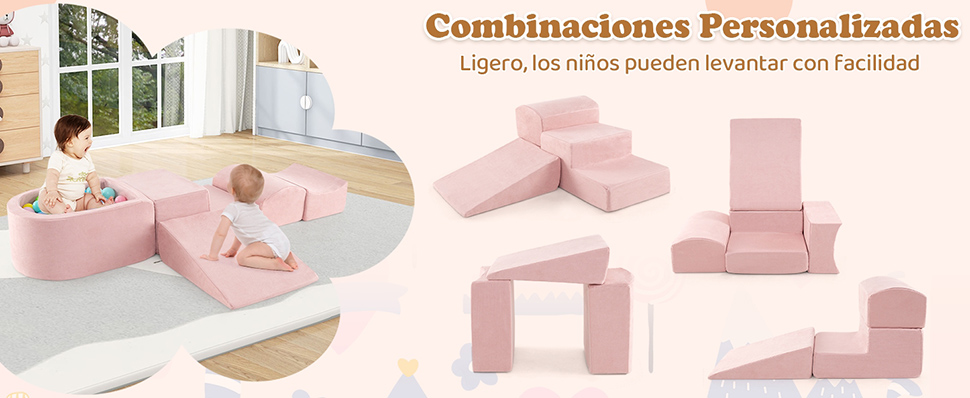 bloques de escalada con piscina de pelotas