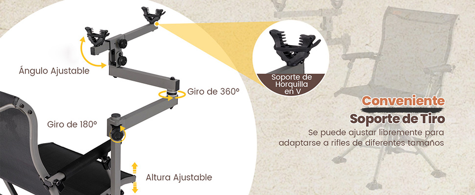 silla para tiro con soporte ajustable