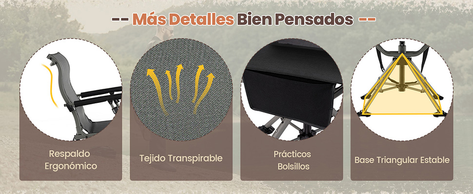 taburete de caza con soporte para rifle