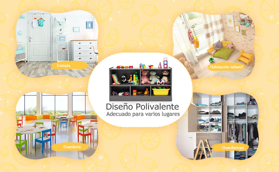 librería y organizador para niños