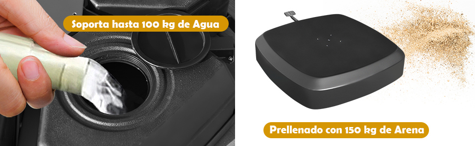 Base para sombrilla cóncava