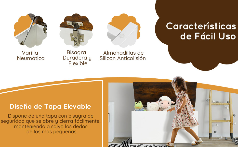 caja de almacenamiento con tapa abatible