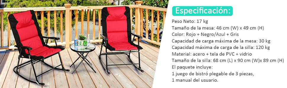 Conjunto jardín plegable