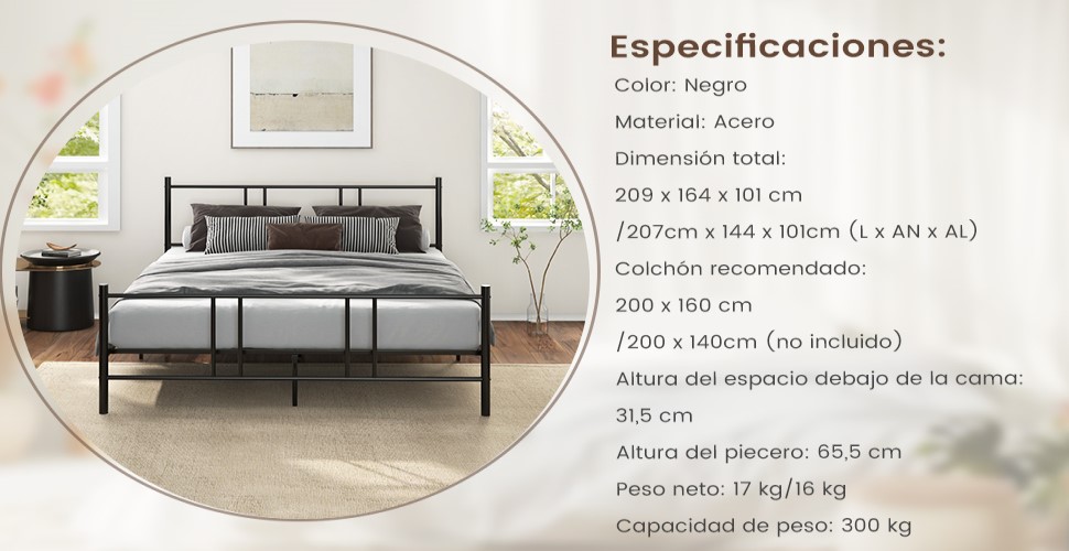 cama con cabecera
