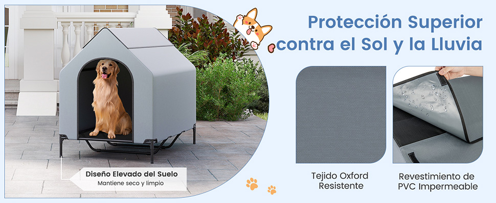 casa para perros grande portátil con cubierta extraíble para interior y exterior