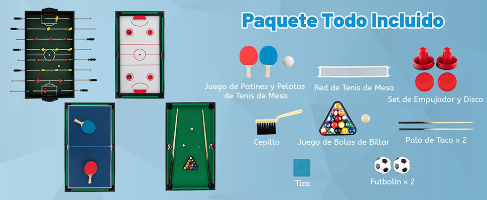 Mesa multijuegos para ahorrar espacio
