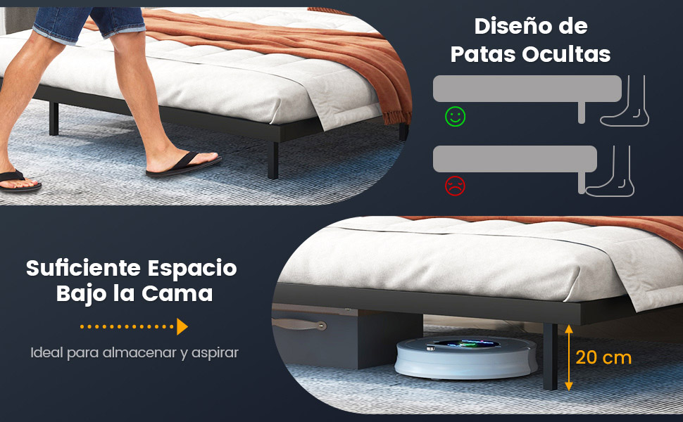 Armazón de cama flotante
