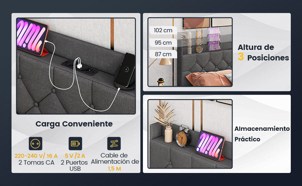 armazones de cama tamaño de 140 cm