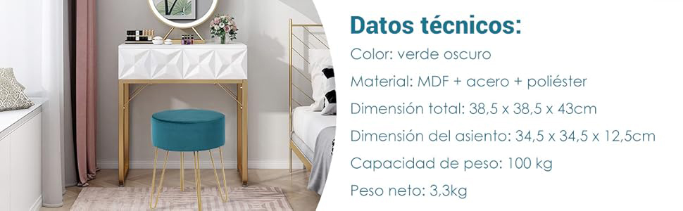 taburete para tocador