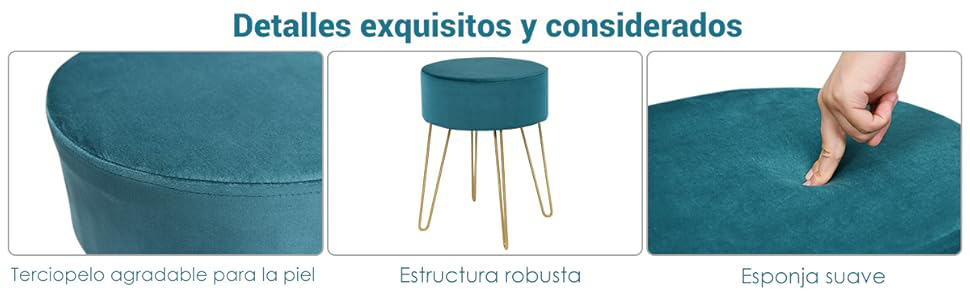 taburete con patas de metal