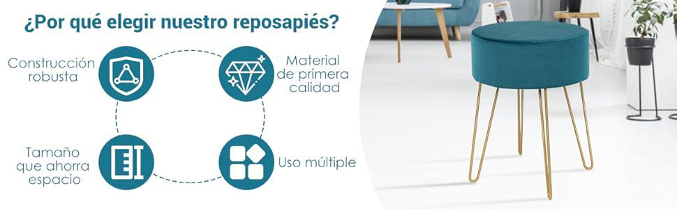 taburete con base de metal