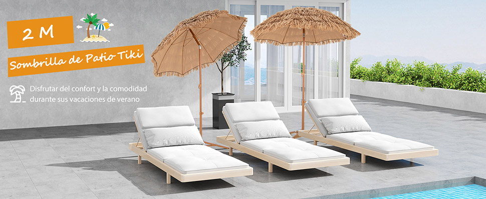 Sombrilla estilo hawaiano