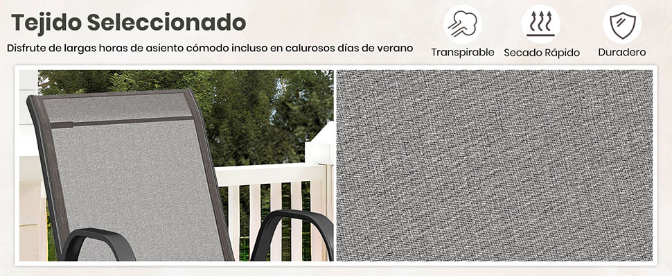 Silla de comedor de tela para patio