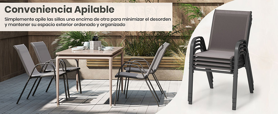 silla de jardín apilable