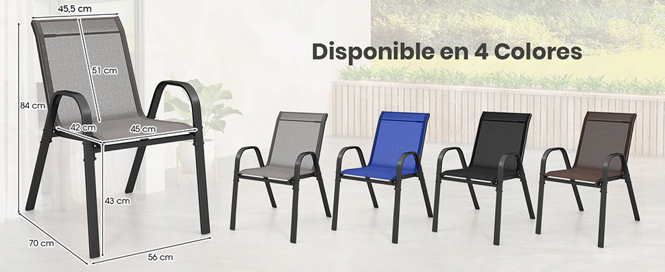silla de jardín con reposabrazos