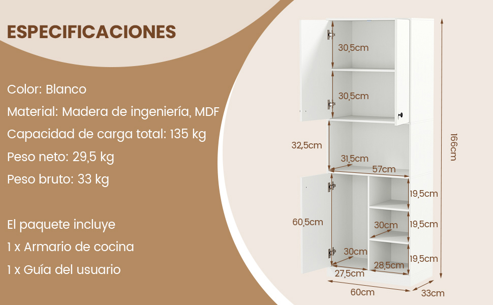 Soporte para microondas armario