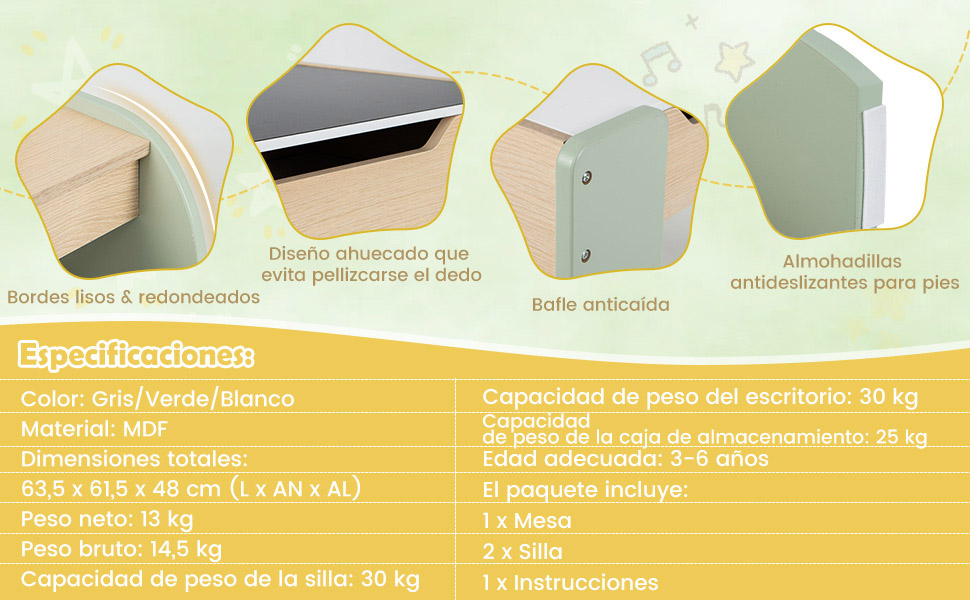 Mesa 4 en 1 infantil