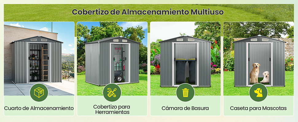 cobertizo de jardín de metal