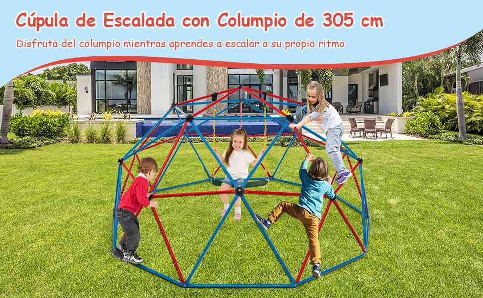 Cúpula de escalada de 305cm con columpio