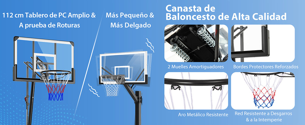 soporte de baloncesto ajustable en altura