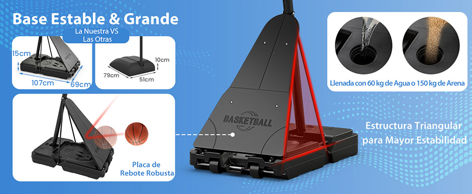 sistema de canasta de baloncesto portátil