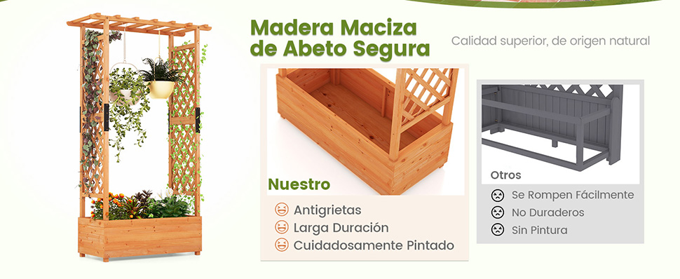 Cama de cultivo elevada de madera