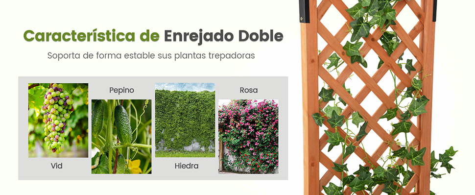 Maceta con enrejado y techo 